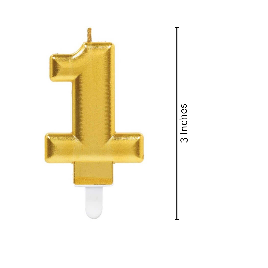 Golden Numerical Candle No. 1 - 3"