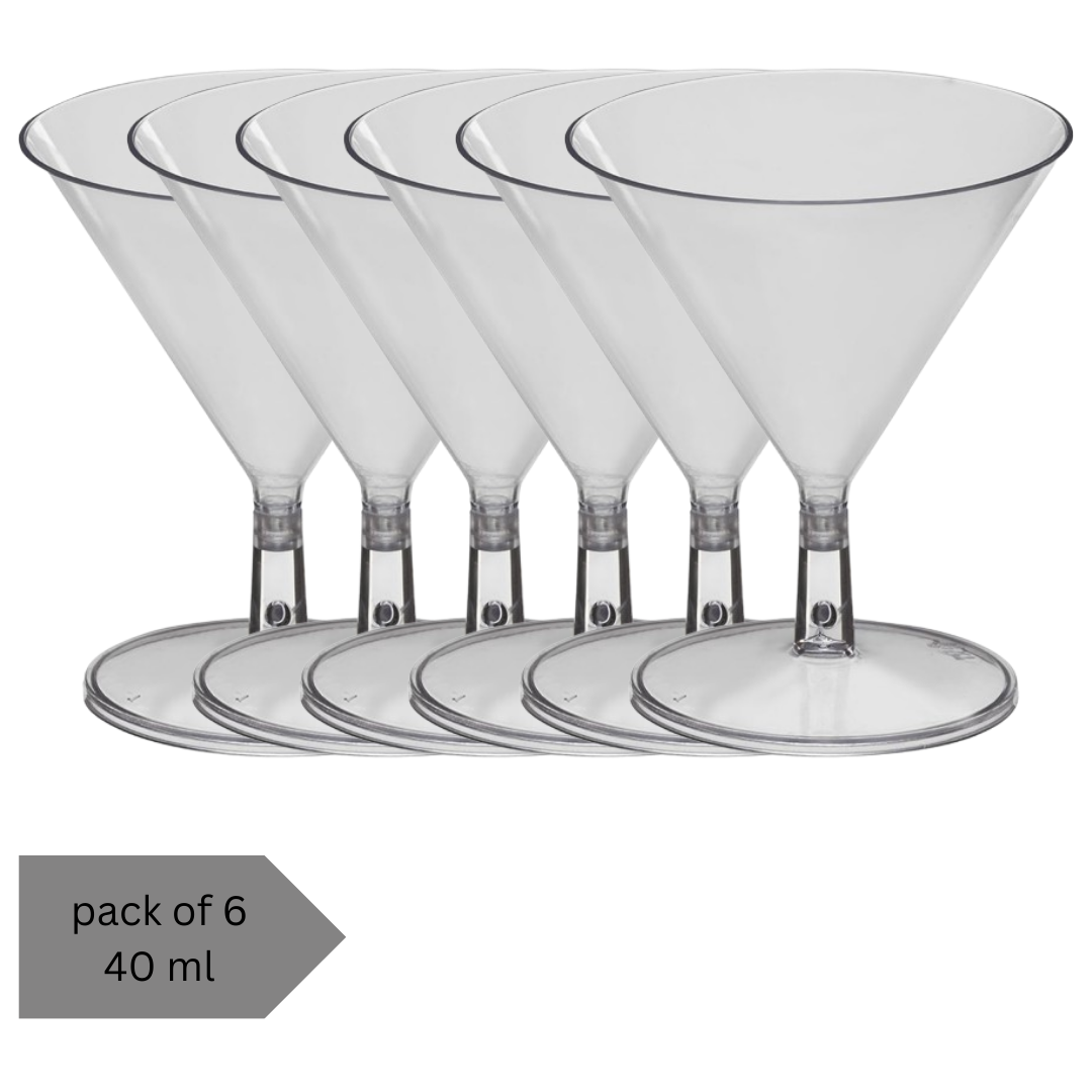 Martini Shot Glasses Cum Dessert Cups ? 6PC 40ML