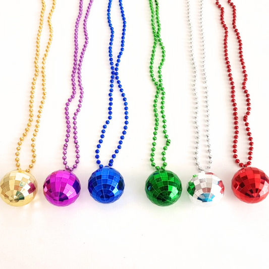 Disco Mirror Ball Beads Necklace - 1PC