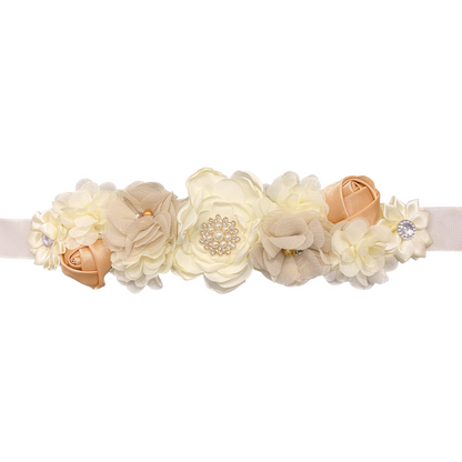 Floral Wasit Belt in Peach/White Color for Mother To Be or Bride To Be - 1PC