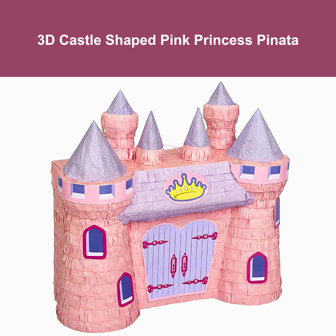 3D Castle Shaped Pink Princess Cake Pinata