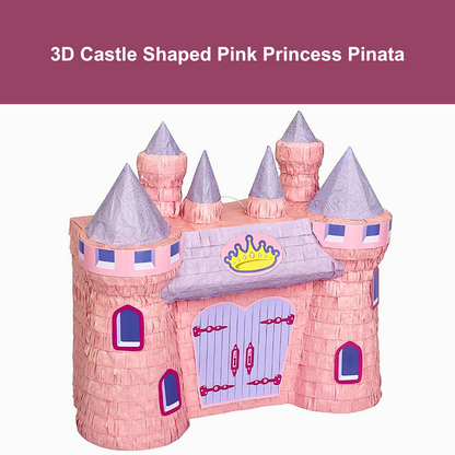 3D Castle Shaped Pink Princess Cake Pinata