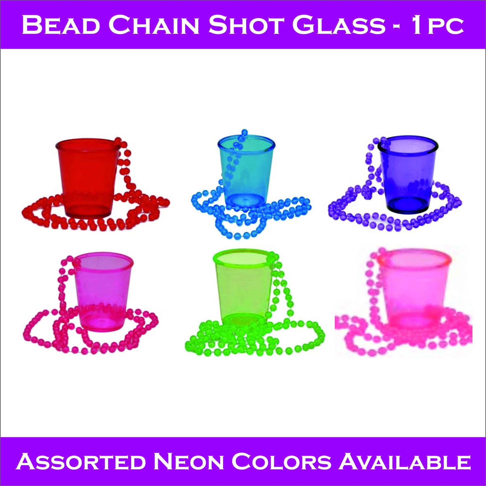 Neon Shot Glass Necklace - 1PC