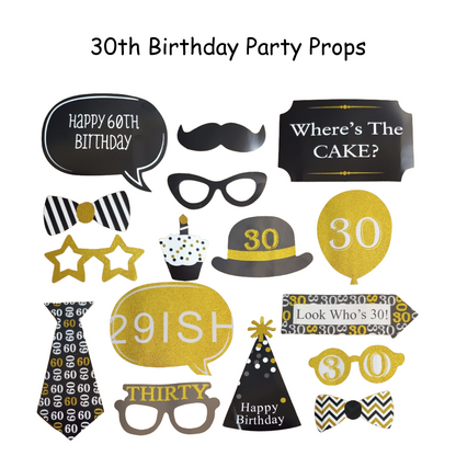 30th Birthday Photo Props - 20PC