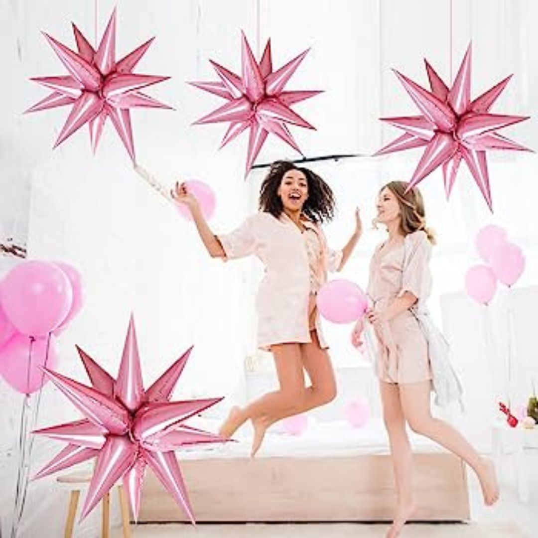 Exploding L.Pink Star Balloon Hanging - 5D 26"