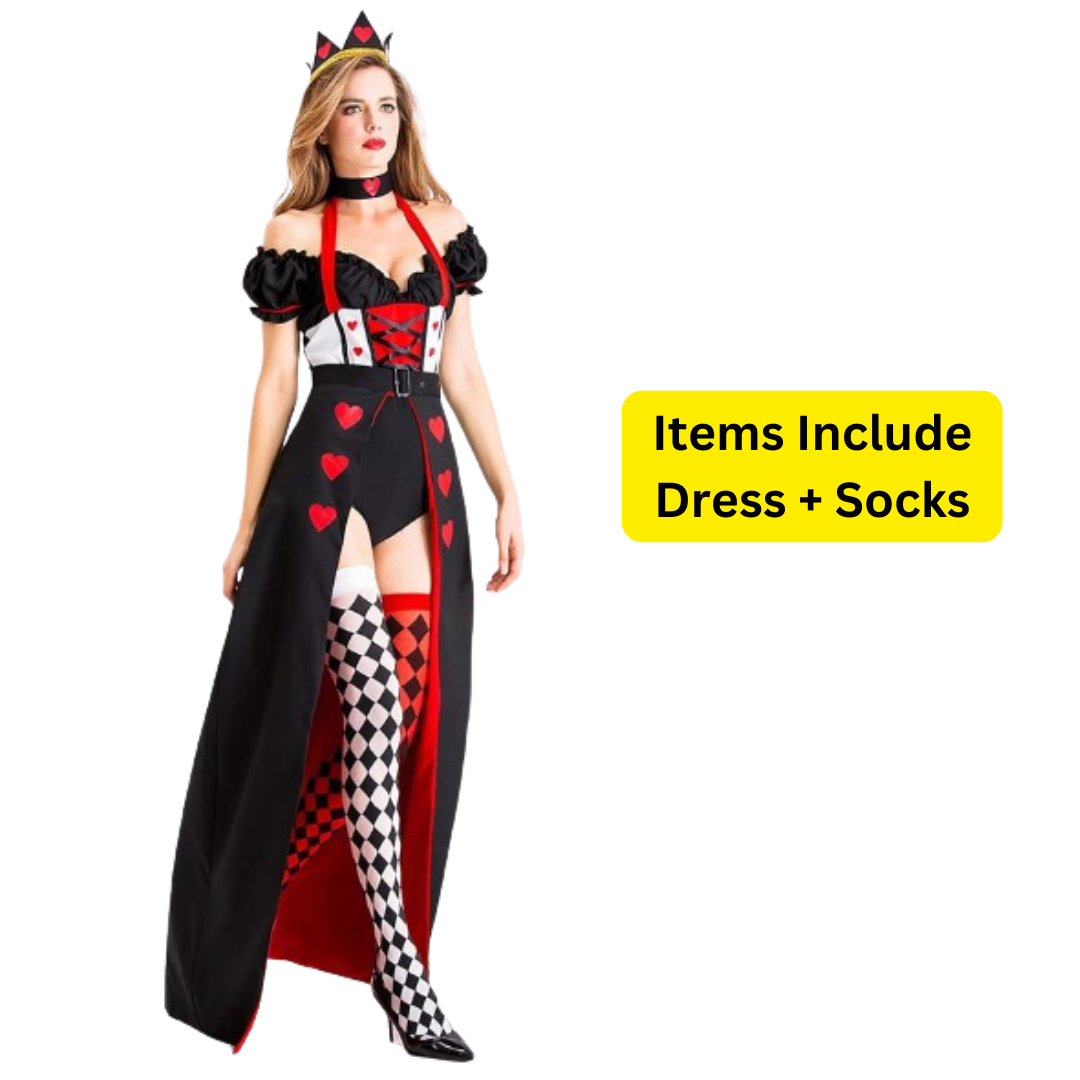 Queen of Hearts Costume w/Leggings - Size M (Bust - 88)