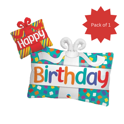 Happy Birthday Dual Gift Box SuperShape Balloon