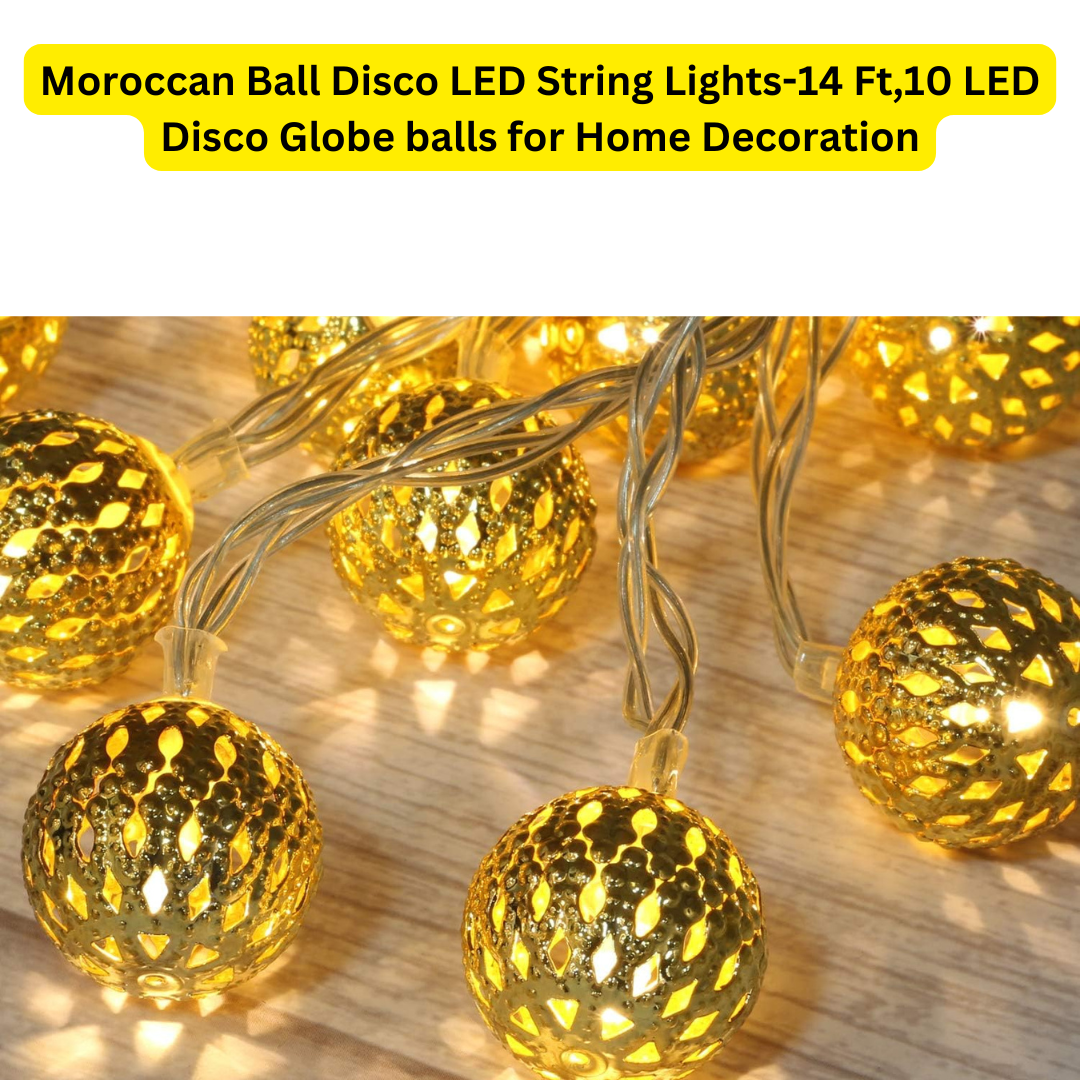 Moroccan Ball Disco LED String Lights-14 Ft,10 LED Disco Globe balls for Home Decoration