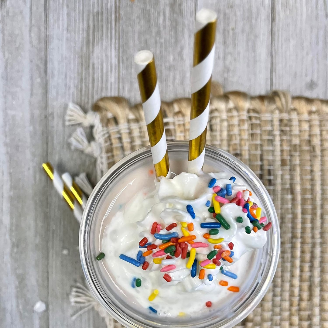 Gold &amp; White Straws - 24PC