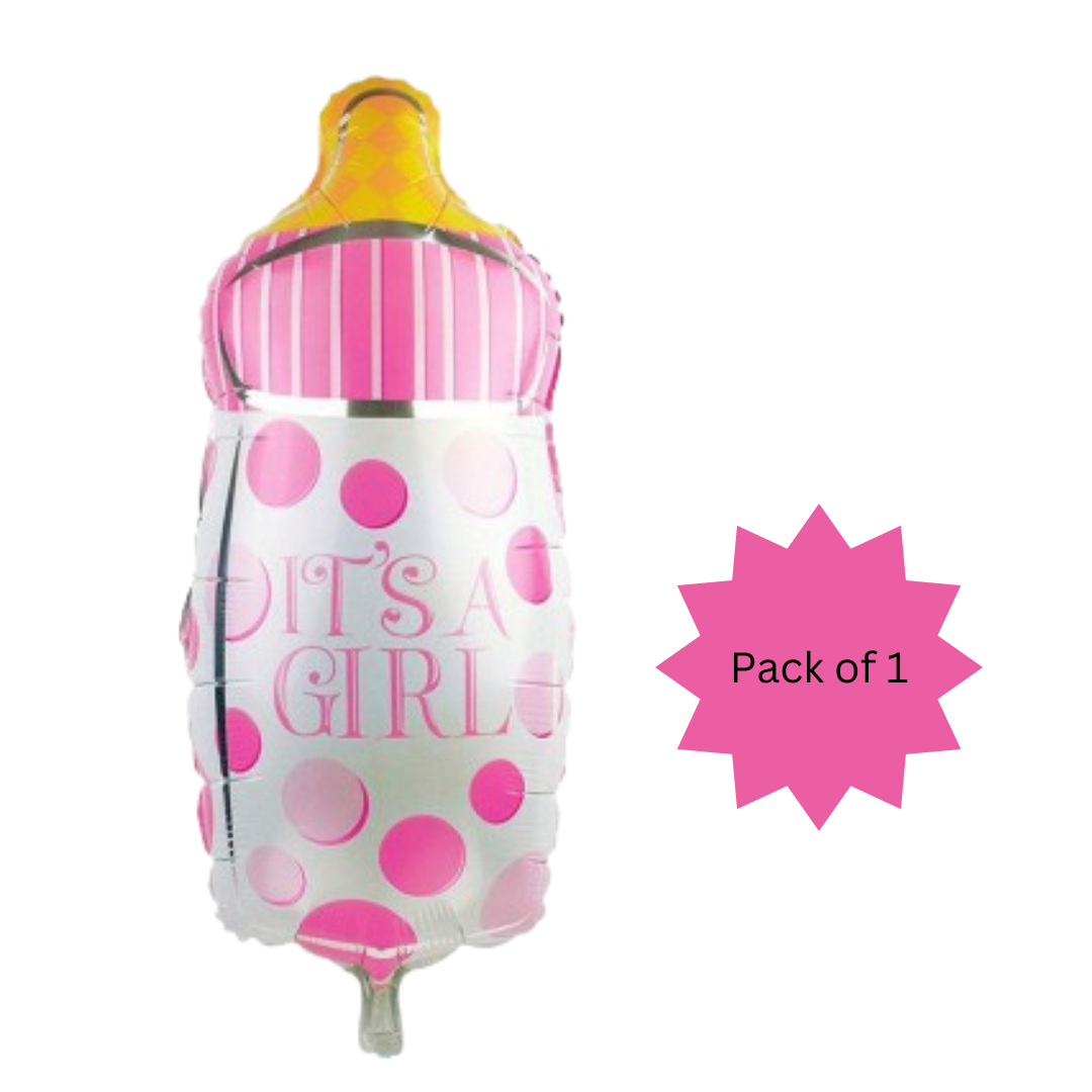 It's a Girl Milk Bottle Blue Balloon 18"