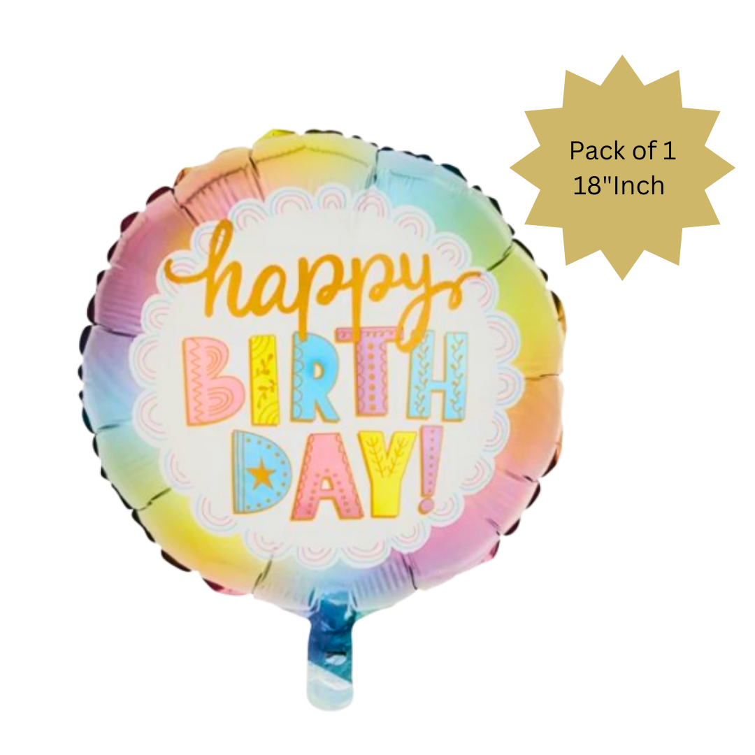 Colorful Happy Birthday Balloon 18"