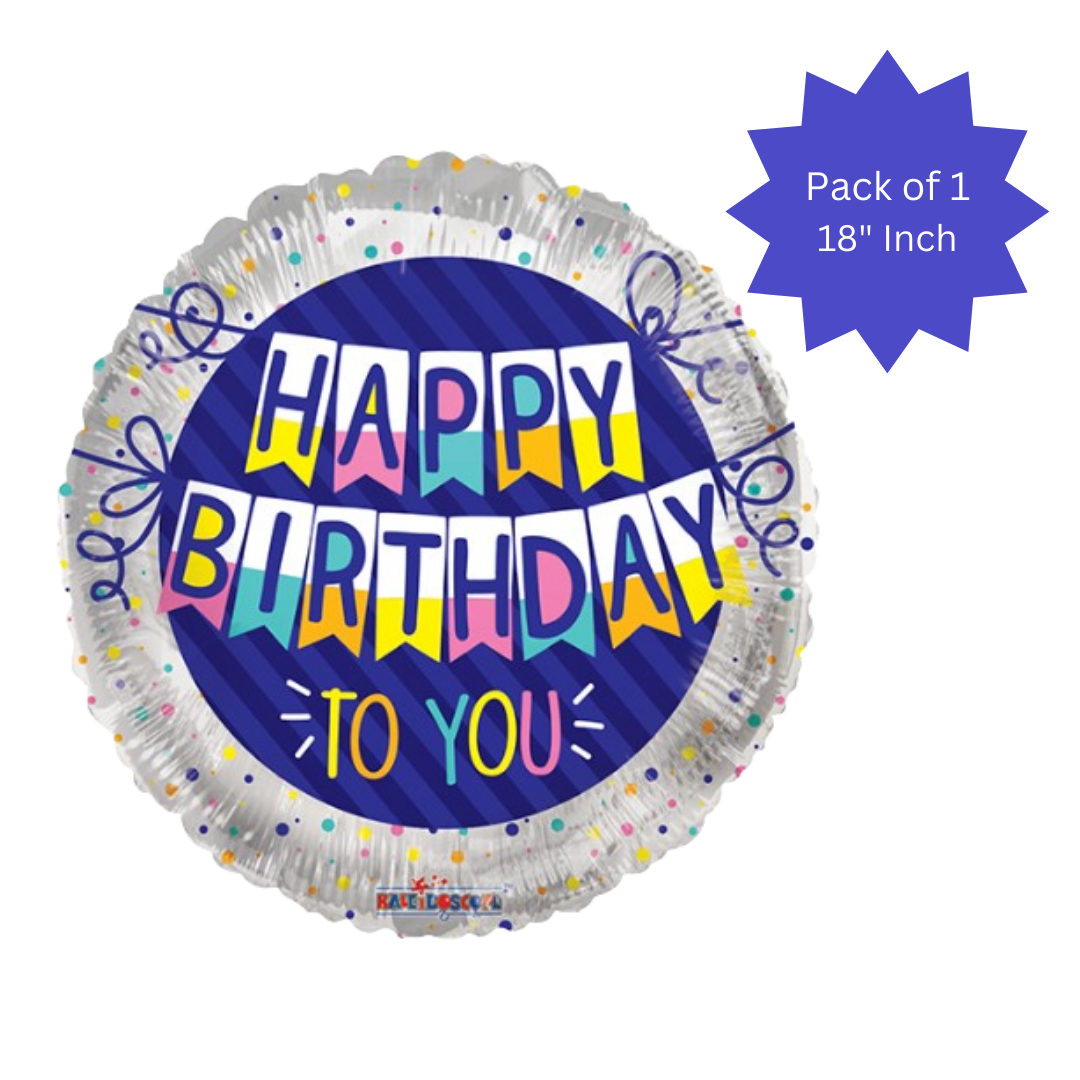 Bunting Flag Birthday Balloon 18"