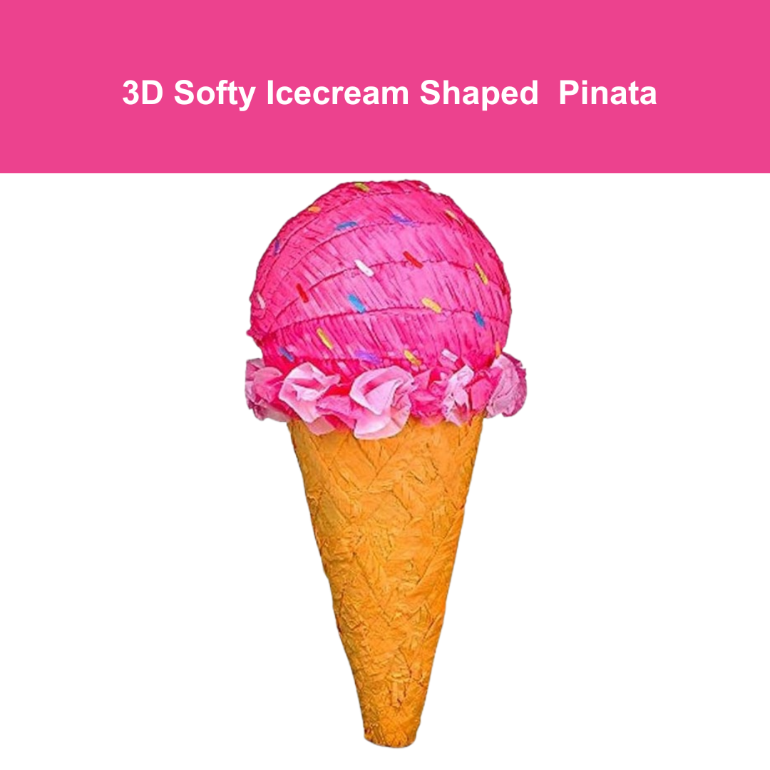 3D Soft Cone Icecream Shaped Cake Pinata