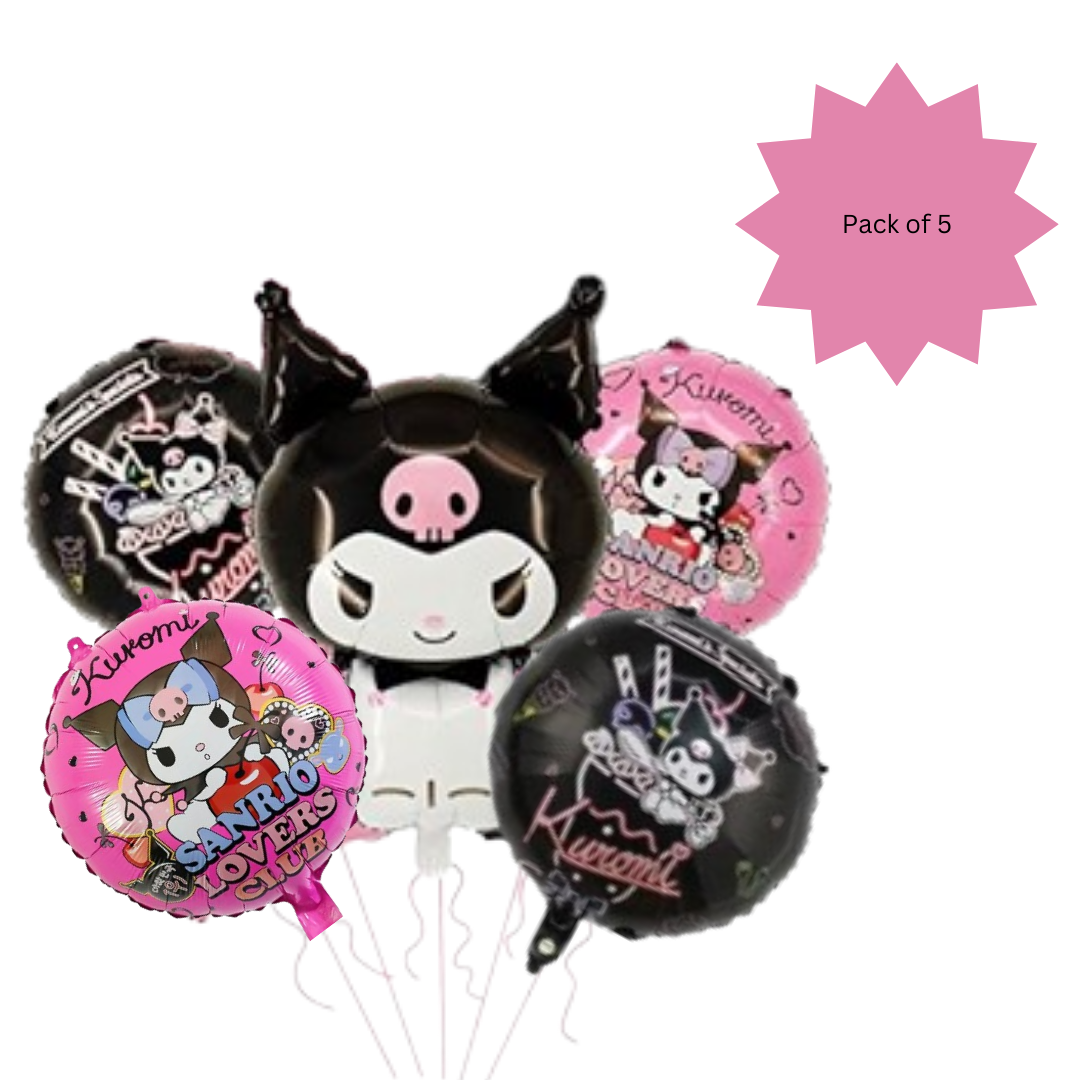 Kuromi Themed Birthday Balloon Set  - 5PC