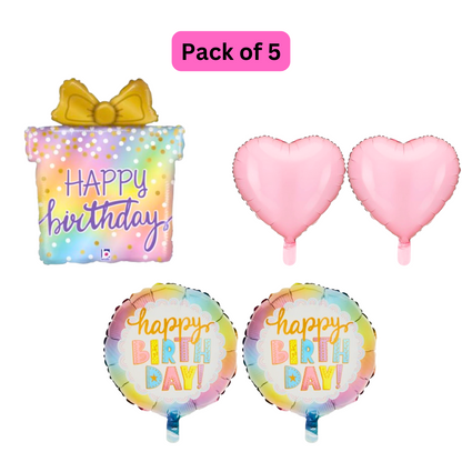 Happy Birthday Colorful Gift Box Set - 5PC