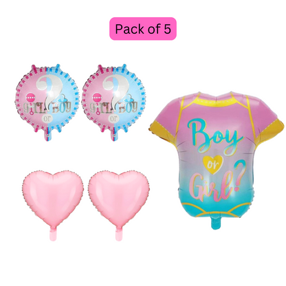 Blue & Pink Baby Clothes Baby Shower Balloon Set - 5PC