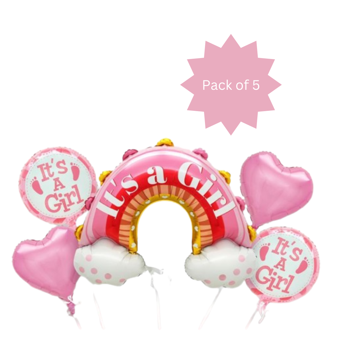 It's a Girl Rainbow Balloon Set - 5PC