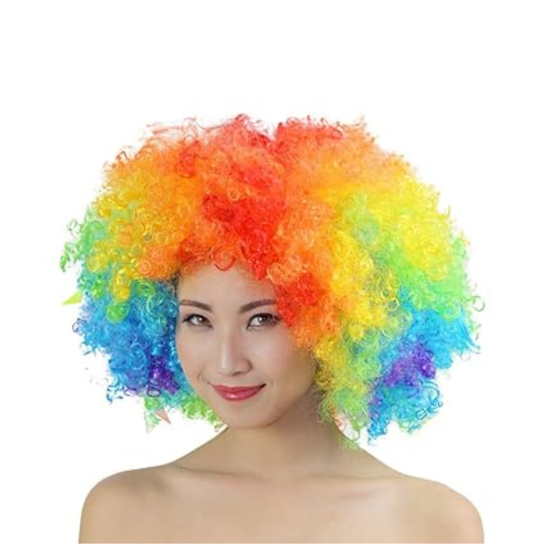 Multi Color Afro Wigs -  Premium Curly Afro wigs Clown Joker Malinga Unisex Funky Hair Wig