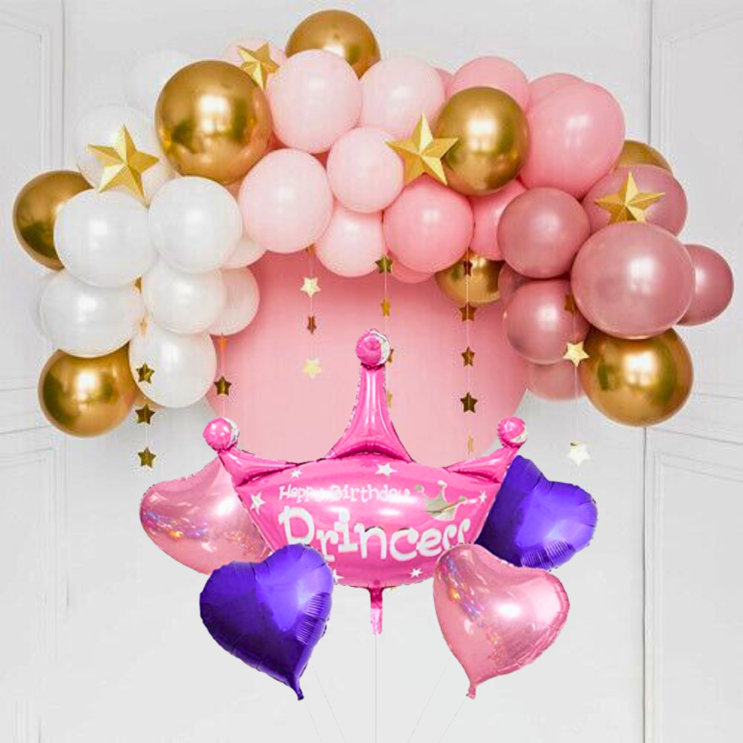 Happy Birthday Princess Crown Set Of 5