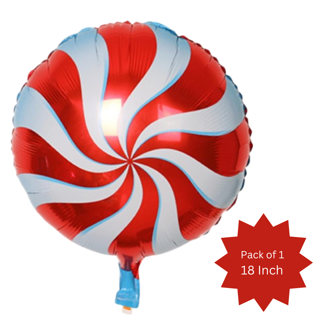 Red Round Lollipop Candy Theme Balloon 18"