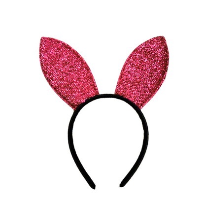 Play Boy Bunny Ears Shimmery Light Pink Headband - 1PC