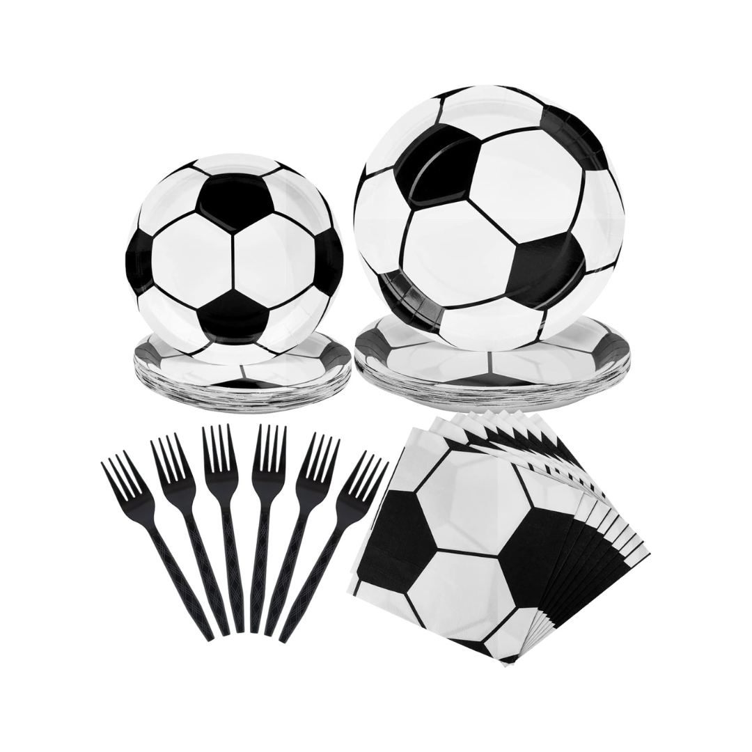 Soccer Theme Birthday Paper Plates - 10PC