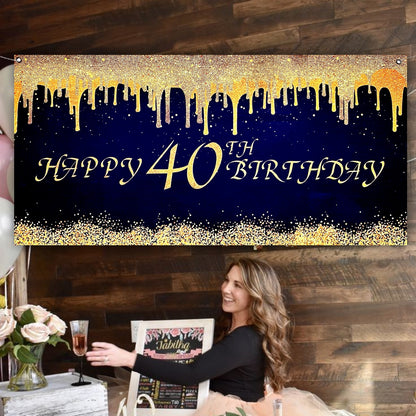 Happy 40th Birthday Banner - 4FT X 2FT