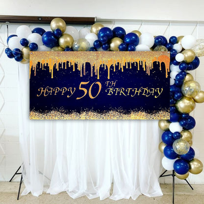 Happy 50th Birthday Banner - 4FT X 2FT