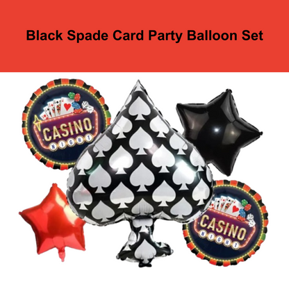 Black Spade Card Party Balloon -5Pc