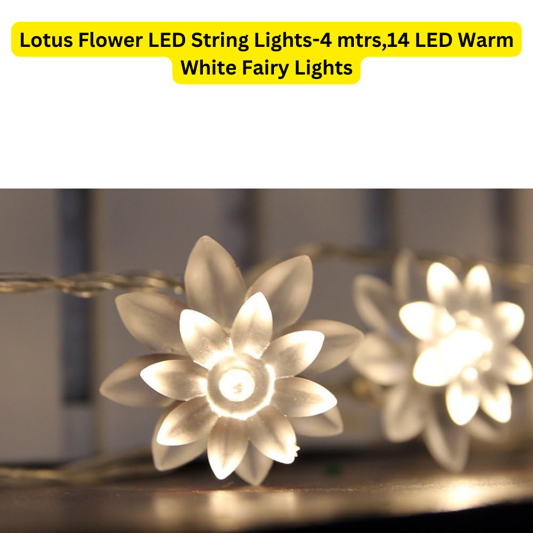 Lotus Flower LED String Lights-4 mtrs,14 LED Warm White Fairy Lights