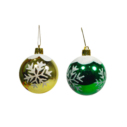 Multicolor Glitter Sonwflakes Tree Hanging - 2PC - Size - 6CM