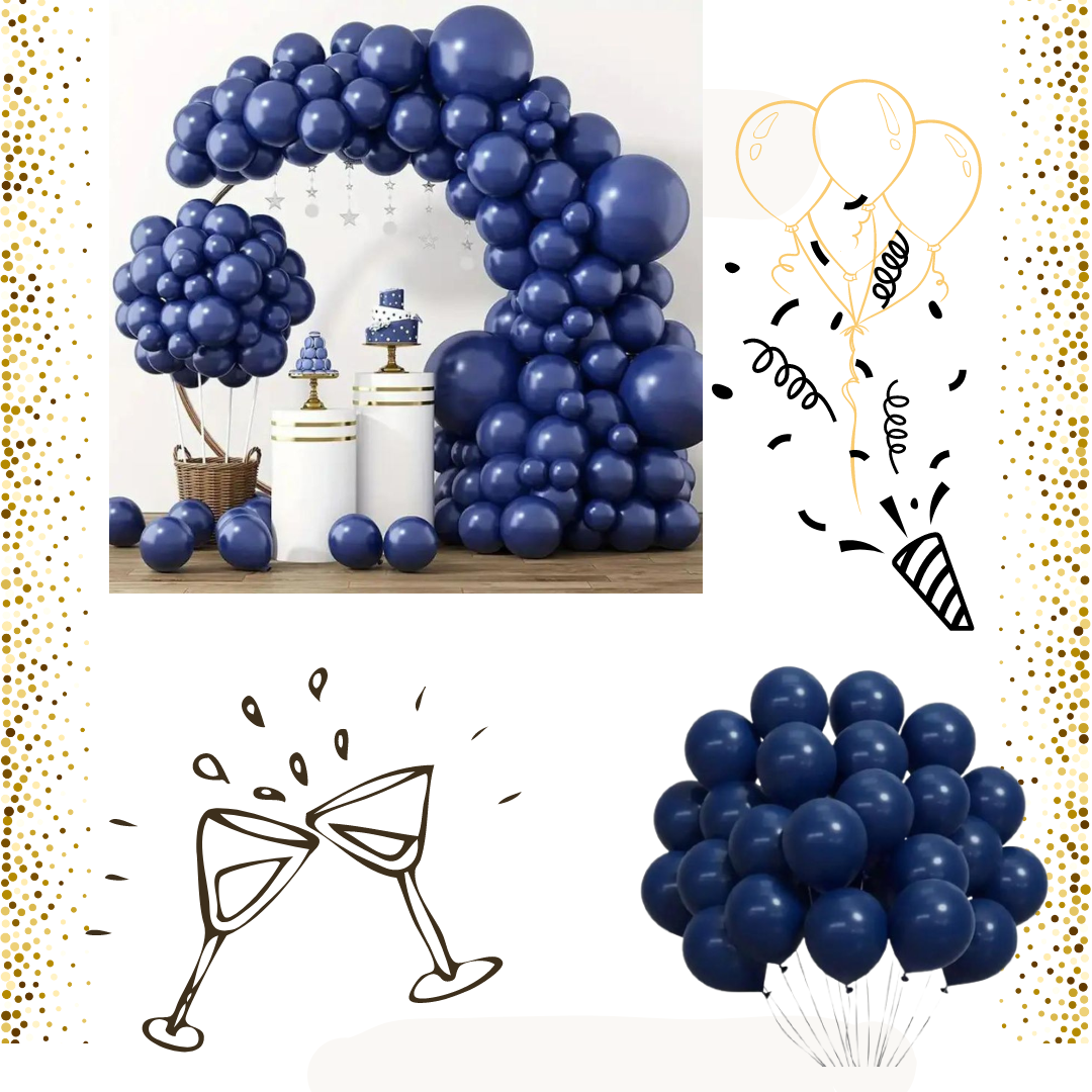 Deep Blue / Night Blue latex Balloons for Balloon Decorations 10" - 20PC