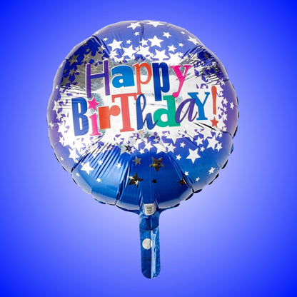 Happy Birthday Bright Stars Foil Balloon - Helium Quality - 18 inches - 1PC