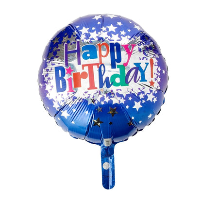 Happy Birthday Bright Stars Foil Balloon - Helium Quality - 18 inches - 1PC