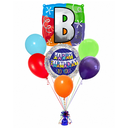 Alphabet "B" Printed Square Shaped Balloon Helium Supported for Birthday Boy/Girl Name Initiatls - 18 inches