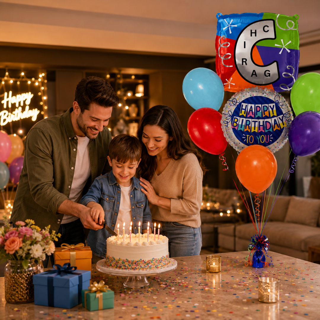 Alphabet "C" Printed Square Shaped Balloon Helium Supported for Birthday Boy/Girl Name Initiatls - 18 inches