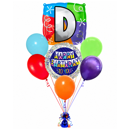 Alphabet "D" Printed Square Shaped Balloon Helium Supported for Birthday Boy/Girl Name Initiatls - 18 inches