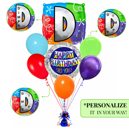 Alphabet "D" Printed Square Shaped Balloon Helium Supported for Birthday Boy/Girl Name Initiatls - 18 inches