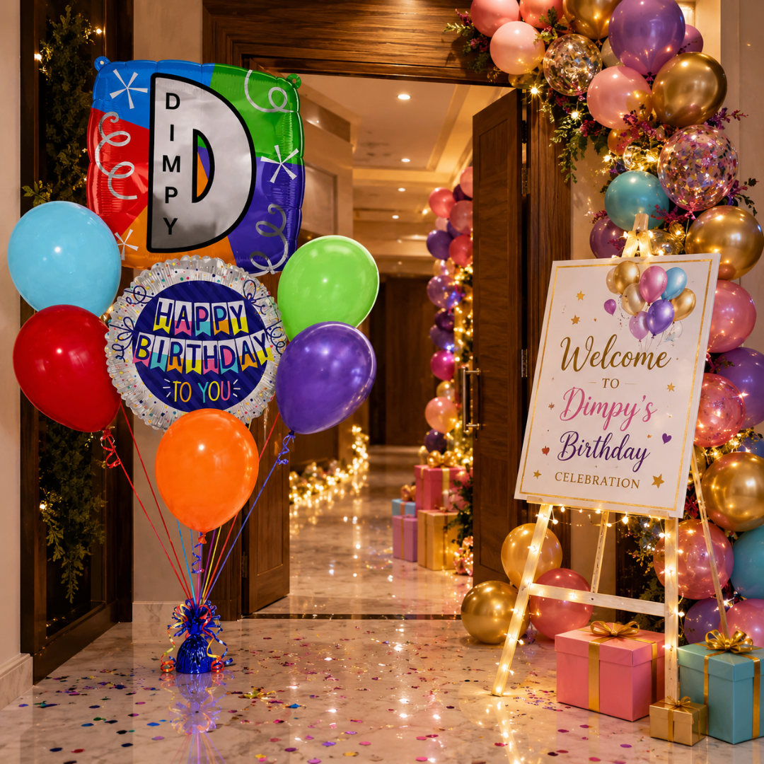 Alphabet "D" Printed Square Shaped Balloon Helium Supported for Birthday Boy/Girl Name Initiatls - 18 inches