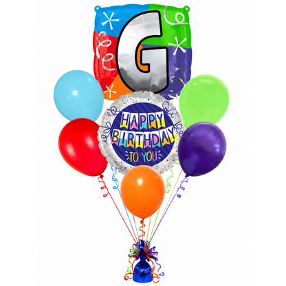 Alphabet "G" Printed Square Shaped Balloon Helium Supported for Birthday Boy/Girl Name Initiatls - 18 inches