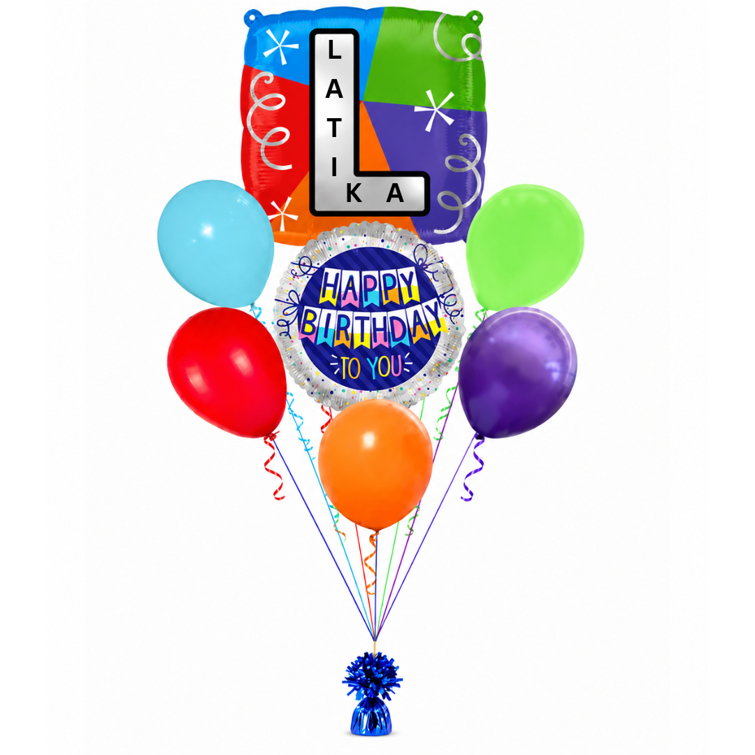 Alphabet "L" Printed Square Shaped Balloon Helium Supported for Birthday Boy/Girl Name Initiatls - 18 inches
