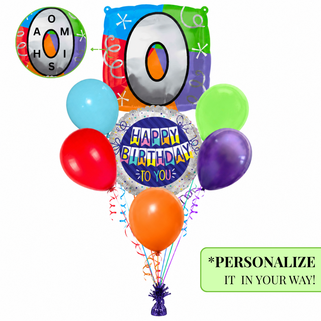 Alphabet "O" Printed Square Shaped Balloon Helium Supported for Birthday Boy/Girl Name Initiatls - 18 inches