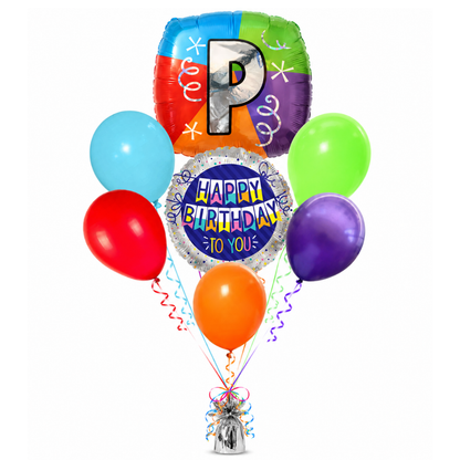 Alphabet "P" Printed Square Shaped Balloon Helium Supported for Birthday Boy/Girl Name Initiatls - 18 inches