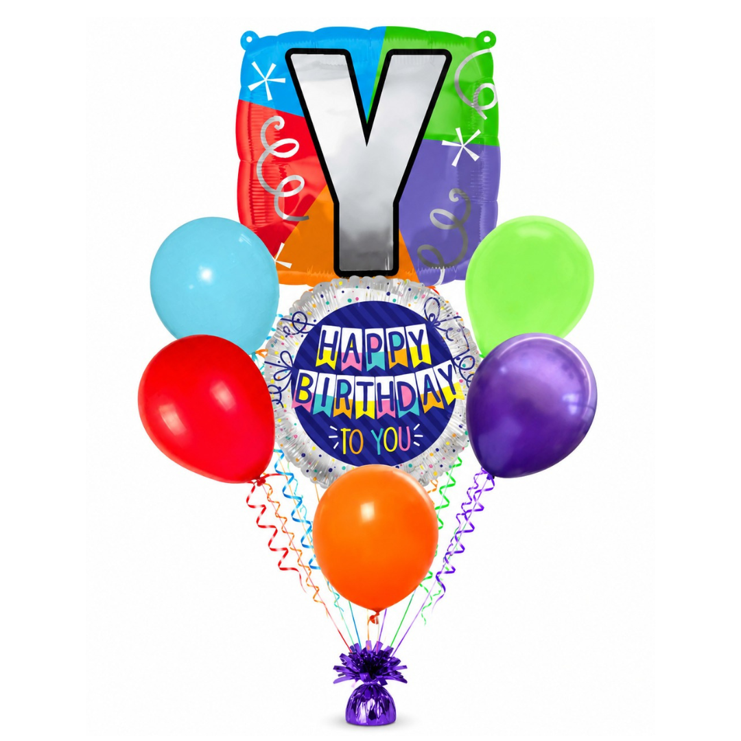 Alphabet "Y" Printed Square Shaped Balloon Helium Supported for Birthday Boy/Girl Name Initiatls - 18 inches