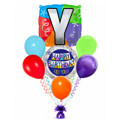 Alphabet "Y" Printed Square Shaped Balloon Helium Supported for Birthday Boy/Girl Name Initiatls - 18 inches