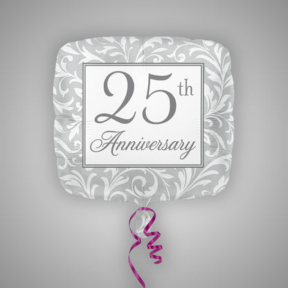 Happy 25Th Birthday Square Shaped Foil Balloon - Helium Quality - 17 inches - 1PC