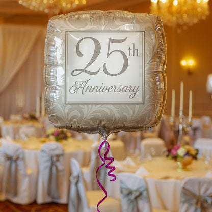 Happy 25Th Birthday Square Shaped Foil Balloon - Helium Quality - 17 inches - 1PC