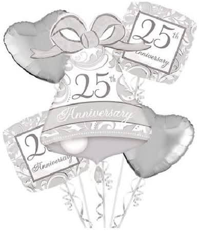 25th Anniversary Balloon Bouquet Set - 5PC P75