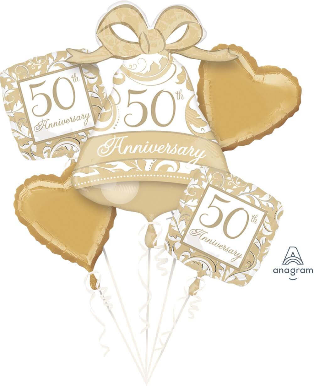 50th Anniversary Balloons Bouquet Set - 5PC P75