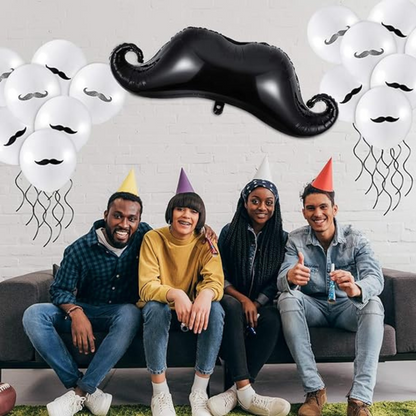 Black Mustahce Shaped Balloon - 35 inches